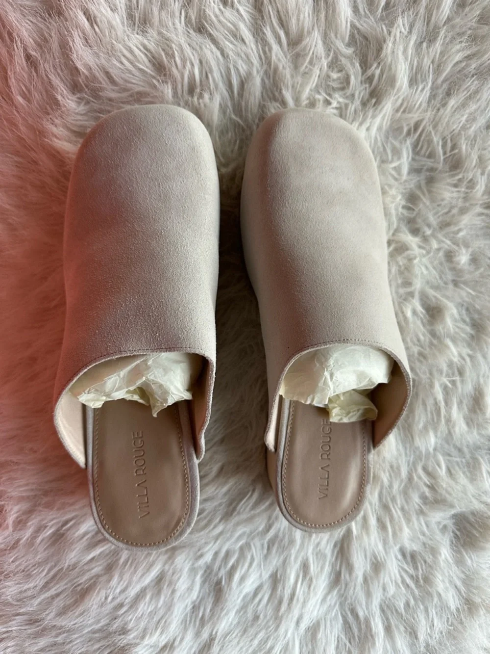 Villa Rouge Valencia Minimalist Light Grey mules Suede Slip-On Clog - Picture 10 of 16